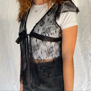 Y2k Charlotte Russe lace lingerie top